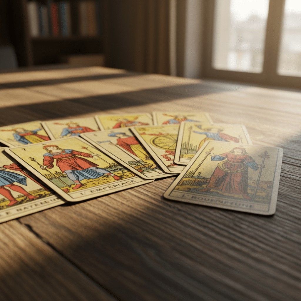 Cartes de Tarot de Marseille étalées