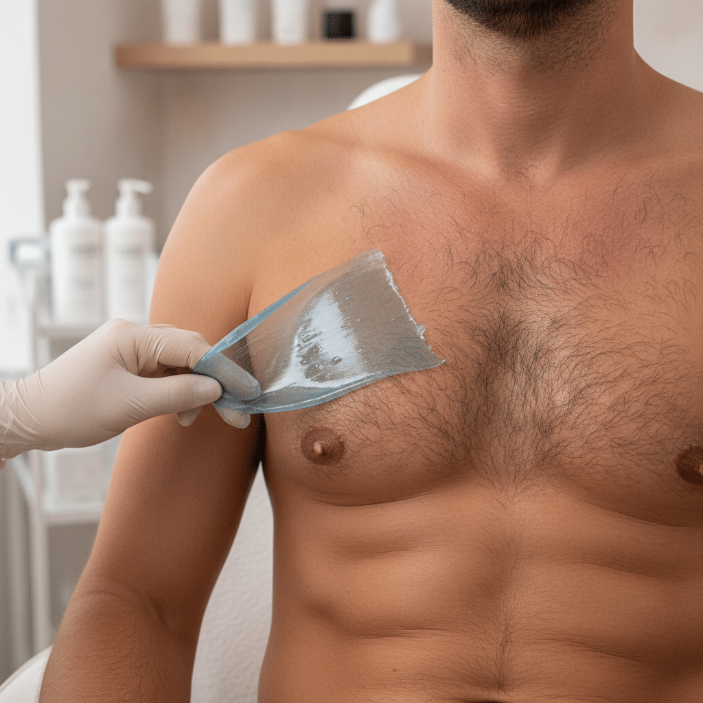 Épilation du torse pour homme en institut