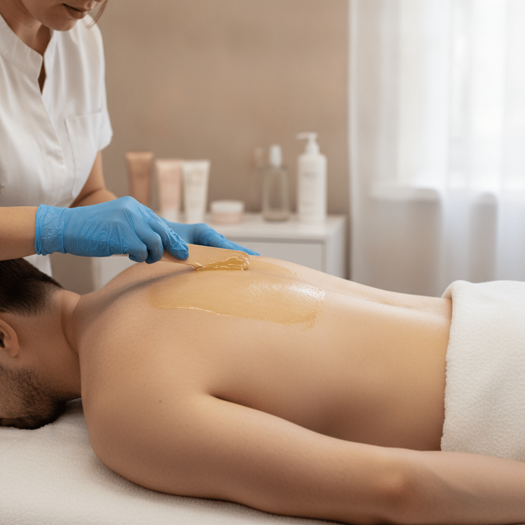 Épilation professionnelle du dos pour homme
