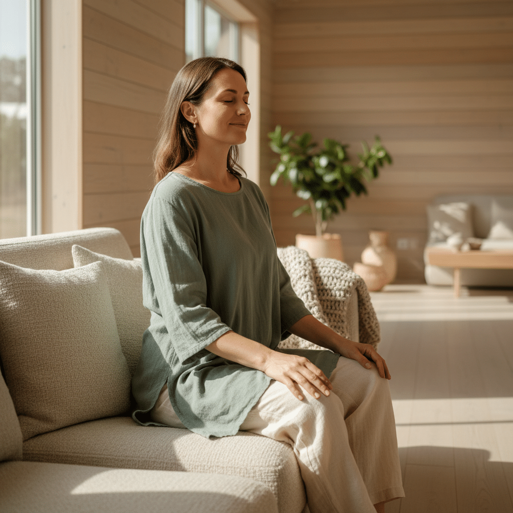 Femme en pleine Zen attitude