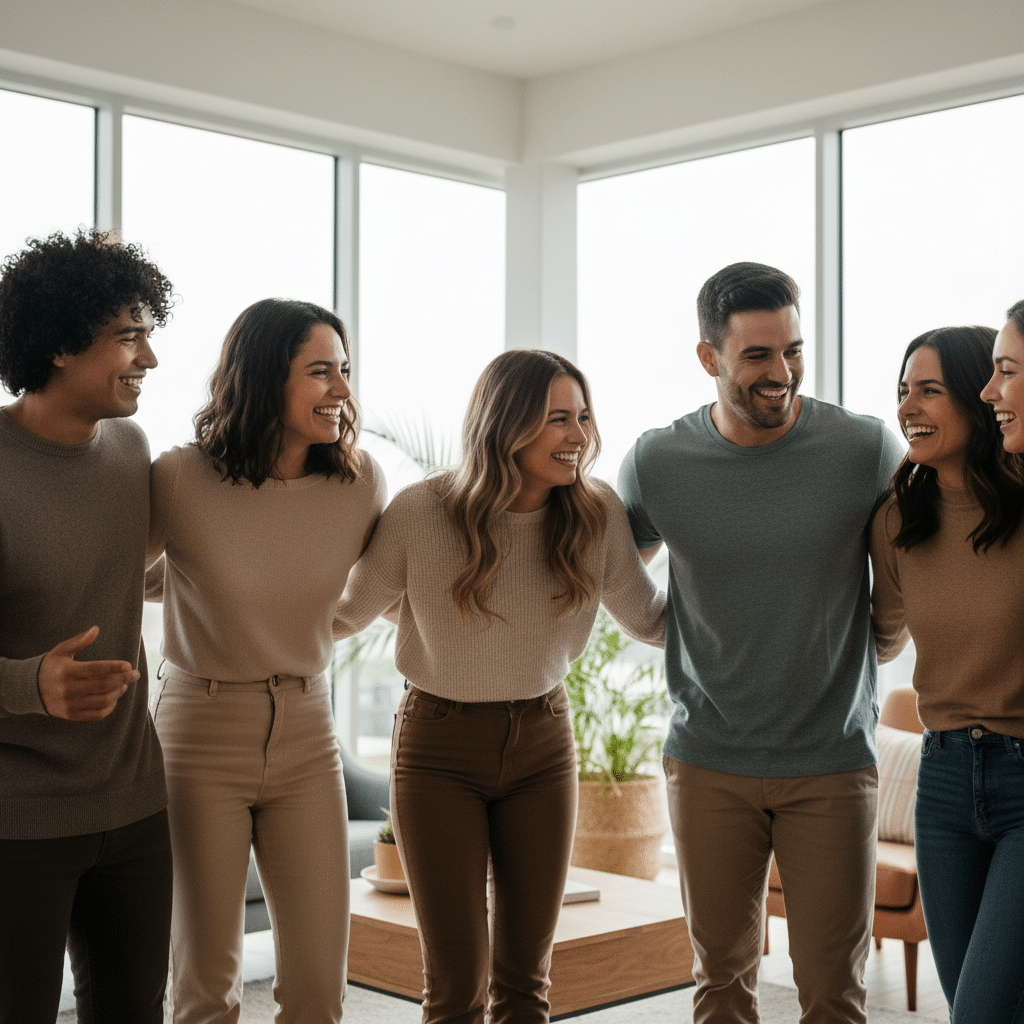 Groupe de personnes joyeuses
