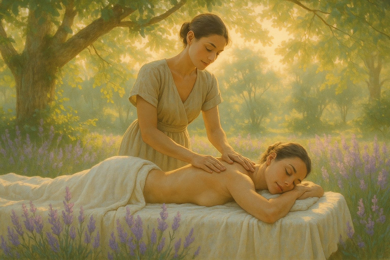 Massage dans le jardin