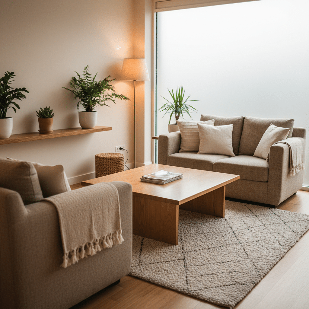 Salle d'attente cosy et zen