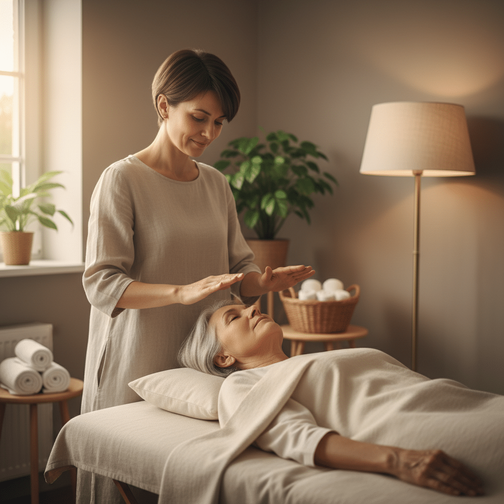 Soin énergétique pour une dame âgée