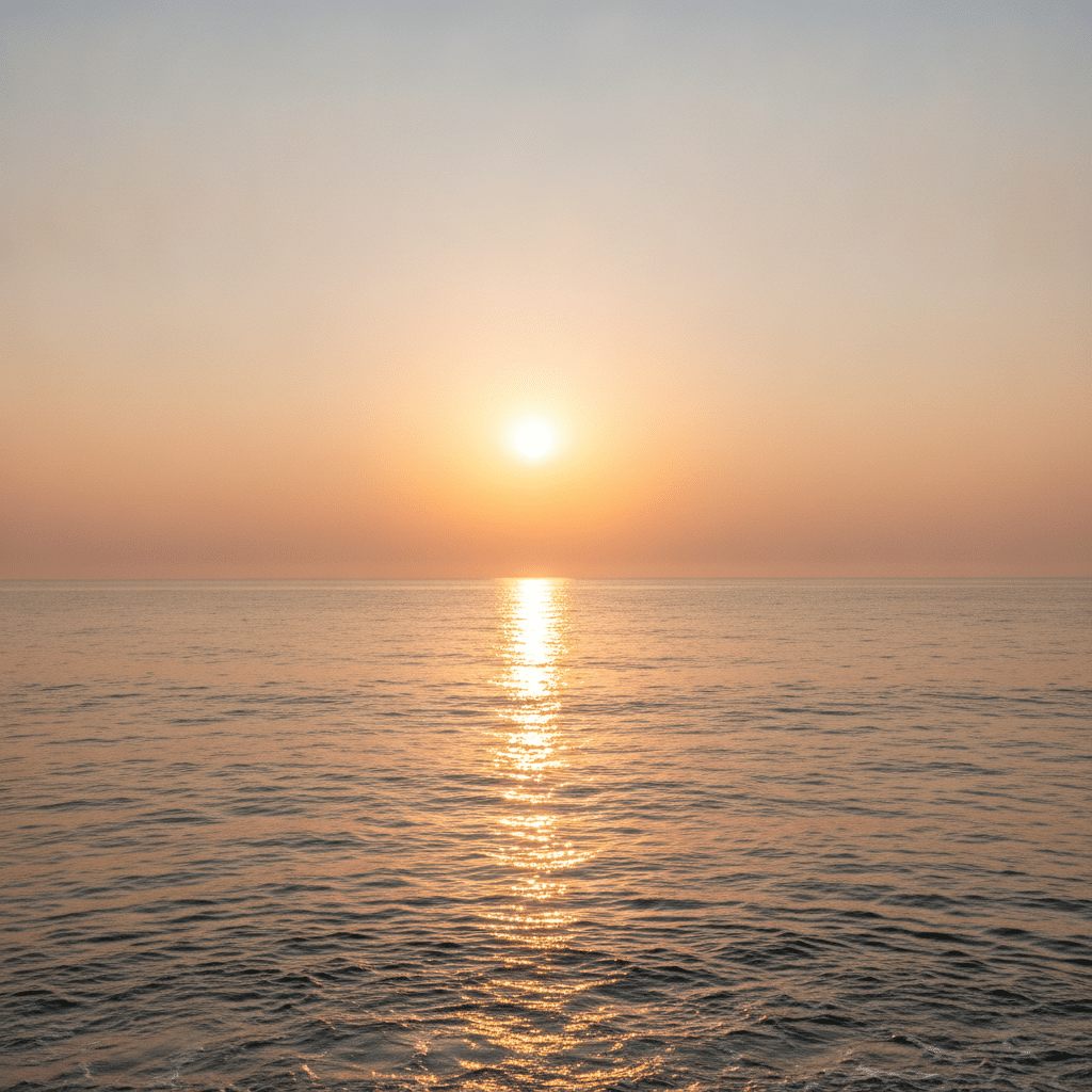soleil d'été au-dessus de la mer