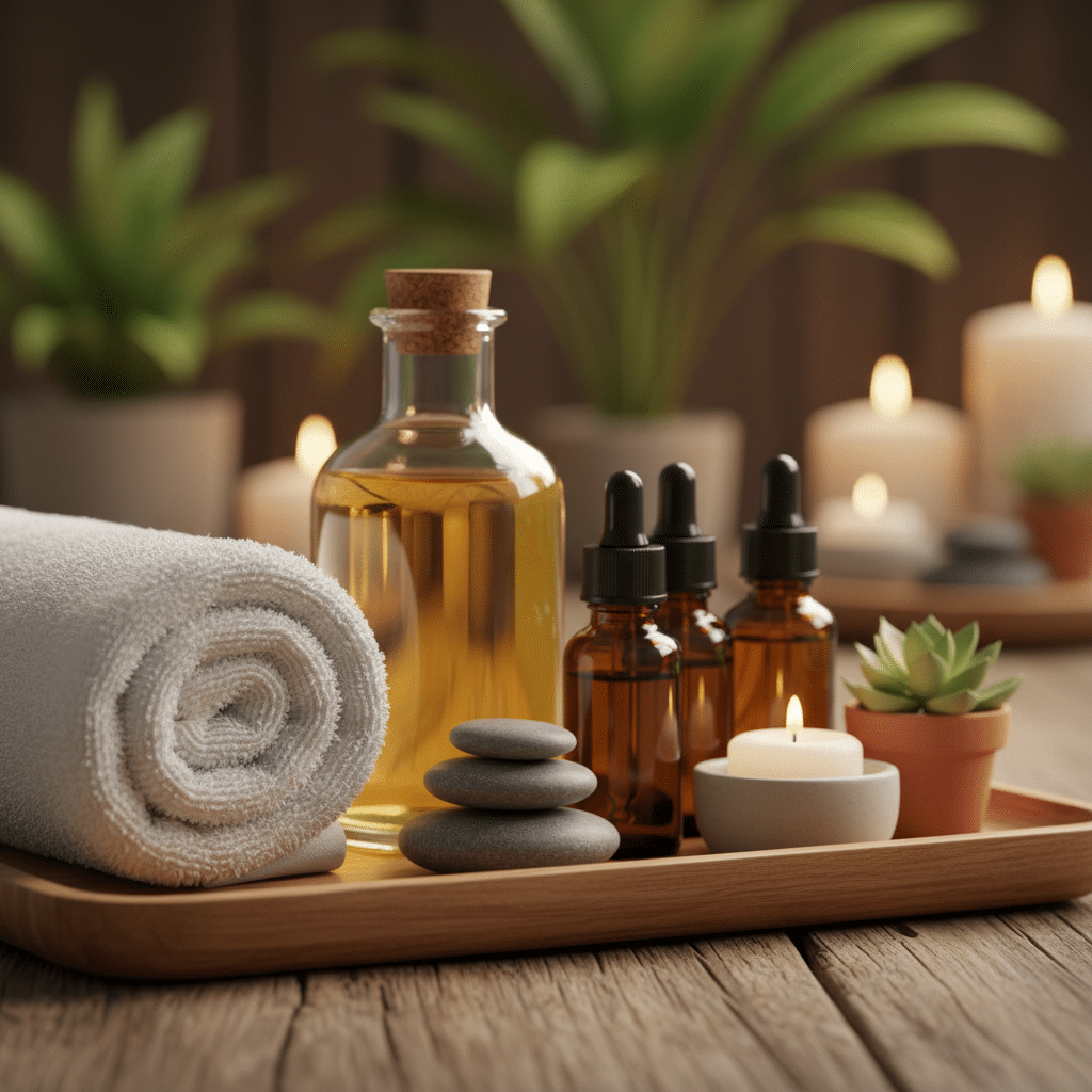 Ustensiles de massage et décoration zen