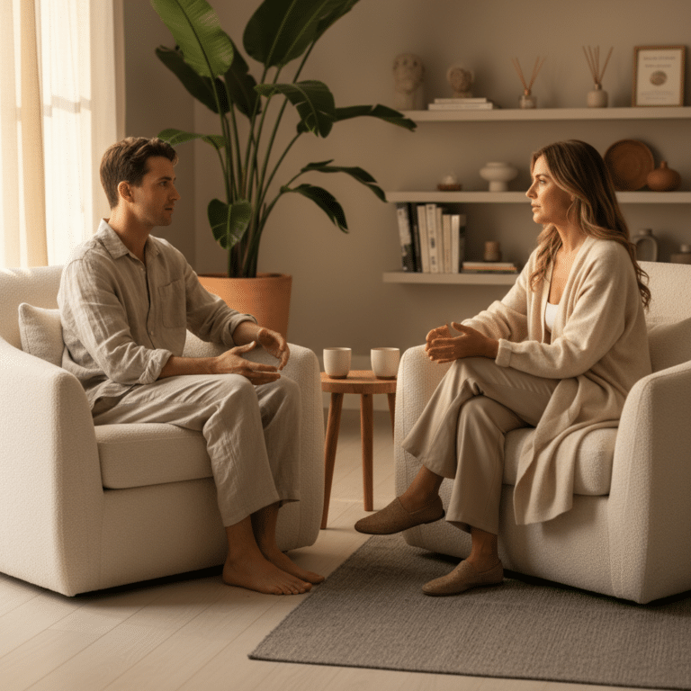 deux personnes discutent